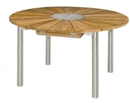 Zebra Catax Ausziehtisch Edelstahl aus recyceltem Teak 135x135-185cm 4025806753000