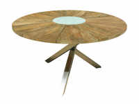 Zebra Oryx Tisch rund 135cm aus recyceltem Teakholz 4025806721801