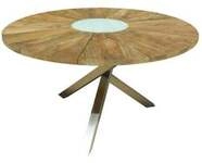 Zebra Oryx Tisch rund 135cm aus recyceltem Teakholz 4025806721801