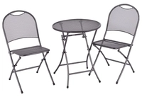 MWH Cafe Latte 3-teiliges Bistro Set Iron Grey, klappbar 4260278790133