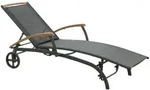 Brafab Andy Liege, Aluminium Schwarz, R&uuml;ckenteil verstellbar, rollbar