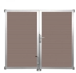 GrojaSolid BPC Doppeltor DIN Links Sonderbreite H:180cm terra-Rahmen EV1
