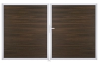 GrojaSolid BPC Doppeltor DIN Links Sonderbreite H:180cm walnuss co-extr.-Rahmen EV1