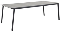 Brafab Lyra Tisch 220x100x73cm Glas mit 3D-Druck, Gestell Edelstahl schwarz