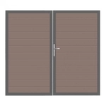 GrojaSolid BPC Doppeltor DIN Links Sonderbreite H:180cm terra-Rahmen DB703
