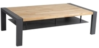 Brafab Amesdale Loungetisch 140x80x41cm, Gestell anthrazit, Tischplatte Teakholz