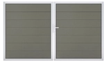 GrojaSolid Grande BPC Doppeltor DIN Links Sonderbreite H:180cm grau, Rahmen EV1