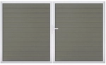 GrojaSolid BPC Doppeltor DIN Links Sonderbreite H:180cm grau, Rahmen EV1