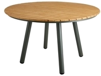 Brafab Bam Bo Gartentisch 120cm, Aluminium Nordic green, Tischplatte Bambus