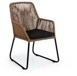 Brafab Midway Diningsessel, Geflecht natur, Gestell schwarz, inkl. Kissen