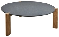 Domino Loungetisch Antrazit-Natur Durchmesser 90cm H 36cm
