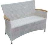 Zebra Loomus Bank Silk White 120 x 61 cm mit Teakarmlehnen 4025806201488