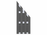 Traumgarten Zaun Jumbo Abschluss WPC Alu Design anthrazit-silber 74x179-90cm...