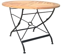 Zebra Florence Klapptisch 90cm rund Teak und Flachstahl 4025806231904