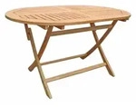 Zebra Poker Tisch oval 140x90x74cm aus Teakholz klappbar