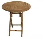 Zebra Poker Tisch rund 70x74cm aus Teakholz klappbar