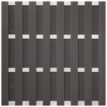 Groja WPC Fertigzaun 180x180cm gerillt anthrazit - Riegel EV1 4250260966370