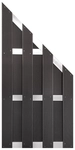 Groja WPC Fertigzaun 84,3x180-90cm gerillt anthrazit - Riegel EV1 4250260966394