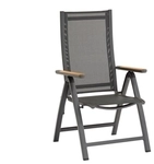 Zebra Fly Klappsessel graphite, Armlehnen Teak 4025806062300