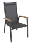 MWH Reno Stapelstuhl Eisengrau, Armlehnen Teak 4260440953151