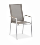 Niehoff MĂ&para;bel Outdoor Niehoff Scalea Hochlehner, taupe, Armlehnauflage Teakholz