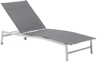 Zebra One Liege Dark Platinum Edelstahl, RĂĽckenteil verstellbar, rollbar 210 cm x