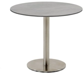 Niehoff MĂ&para;bel Outdoor Niehoff Bistro Tisch rund 125cm HPL, Edelstahl-Gestell