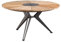 Niehoff MĂ&para;bel Outdoor Niehoff Nexor Gartentisch Teak 160cm rund, Stern-Gestell,