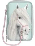 Depesche 3-Fach Federtasche Miss Melody Pferdekopf Applikation Salbei-Gr&uuml;n