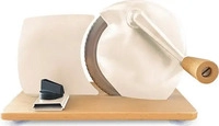 Jupiter Retro Hand-Allesschneider mit Vollholzplatte, creme