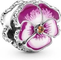 Pandora Rosafarbenes Stiefm&uuml;tterchen Charm 790777C01 Anh&auml;nger
