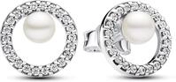 Pandora Behandelte S&uuml;&szlig;wasserzuchtperle & Pav&eacute;-Strahlenkranz Ohrringe 293154C01