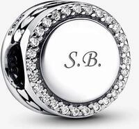 Pandora Gravierbarer Funkelnder Knopf Charm 798747C01 Anh&auml;nger