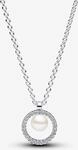 Pandora Behandelte S&uuml;&szlig;wasserzuchtperle & Pav&eacute; Collier-Halskette 393165C01-45