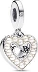 Pandora Perlmuttwei&szlig;es Herz Doppelter Charm-Anh&auml;nger 792649C01 Anh&auml;nger