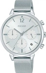 Pulsar PT3943X1, Pulsar Quarz PT3943X1 Damenchronograph Silber female, Geh&auml;use...