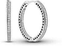 Pandora Funkeln und Herzen Creolen 296319CZ Ohrringe