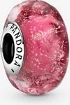 Pandora Wellenf&ouml;rmiges lachsfarbenes Murano-Glas Charm 798872C00 Anh&auml;nger