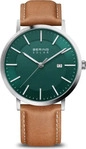 Bering 15439-508, Bering Solar 15439-508 Herrenarmbanduhr Gr&uuml;n male, Geh&auml;use aus