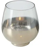 Boltze Windlicht Grazia Silber Klarglas H&ouml;he 20 cm rund
