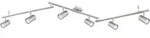 GLOBO Deckenstrahler Robby Nickel matt Chrom Metall 180 cm sechs Spots
