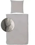 H. G. Hahn-Haustextilien Bettw&auml;sche-Set Stone Washed kittfarbene Baumwolle 155 x...