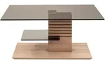 Vierhaus Couchtisch 5655-GPA-EBI Grau Parsolglas Wildeiche bianco h&ouml;henverstellb...