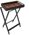 Wenko Beistelltisch Taba Schwarz mit abnehmbarem Tablett 60 x 42 x 89 cm
