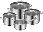 WMF Topfset Astoria Edelstahl Silber Glasdeckel sp&uuml;lmaschinengeeignet 4 teilig