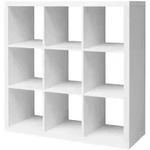 Bega-Consult Raumteiler B&uuml;cherregal mattwei&szlig;e Kunststoffoberfl&auml;chen neun F&auml;cher