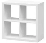 Bega-Consult Regal Raumteiler 77 x 77 x 38 cm Wei&szlig; matt 4 F&auml;cher