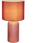 Globo Tischleuchte SOFIA Rot Glas & Stoff &Oslash; 26,5 cm H&ouml;he 50 cm