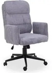 DUO Collection Drehsessel Charly grauer Cordbezug schwarzes Drehkreuz