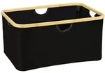 Wenko W&auml;schekorb Ecori Schwarz Polyester mit Griff 36 x 54 x 26 cm
